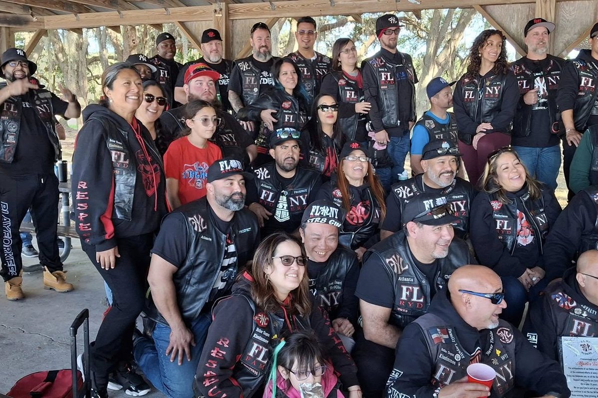 FLNY Ryderz members gathered as a chapter family